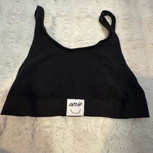 Aerie Black Bralette with Logo Band
